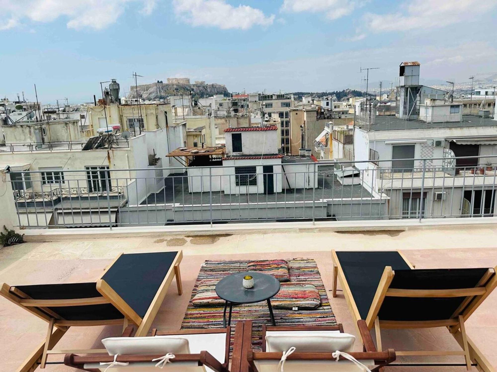 Ferienwohnung 200Mbps Wifi - Penthouse With Acropolis View Athen Exterior foto