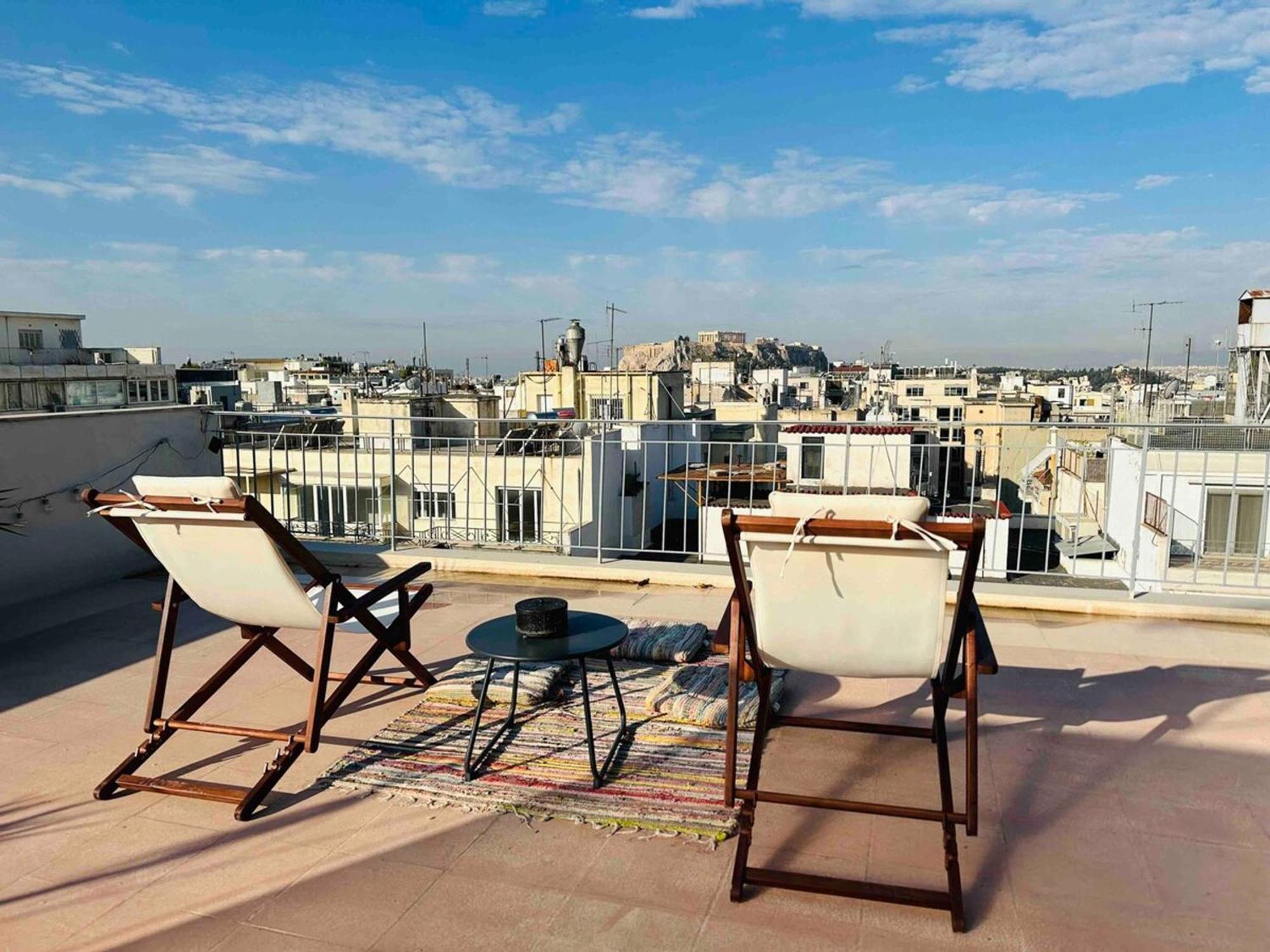 Ferienwohnung 200Mbps Wifi - Penthouse With Acropolis View Athen Exterior foto